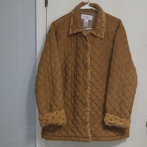 Liz Claiborne Tan Faux Suede Jacket Coat